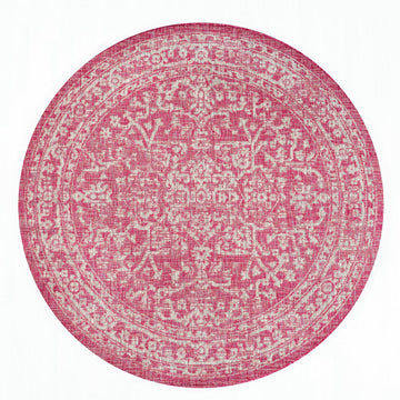 Malta Bohemian Medallion Textured Weave Indoor/outdoor Round Rug